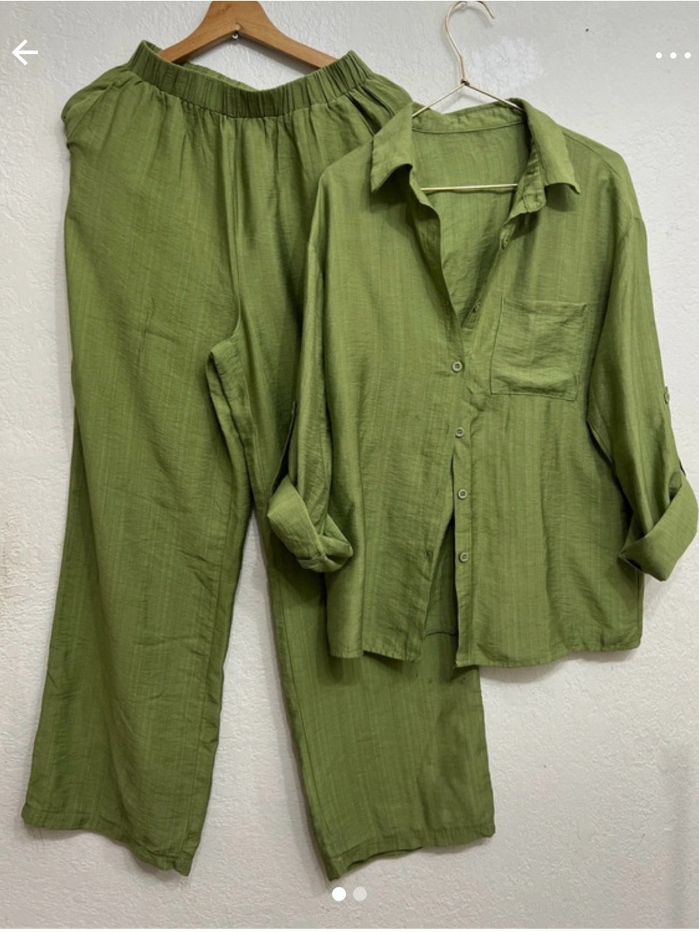 Relaxed Olive Green Button-Up Jacket